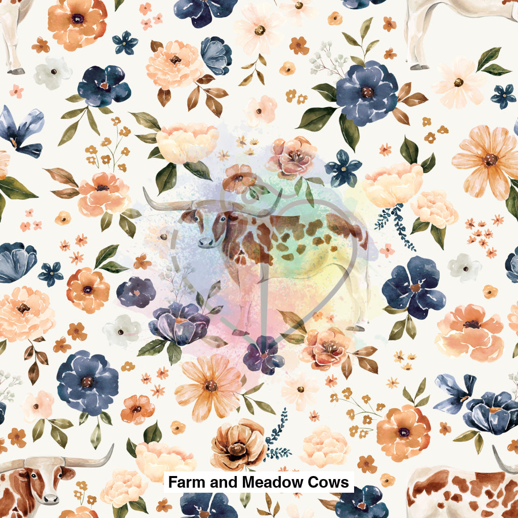 Farm And Meadow Cows Texas Longhorn Floral Lfs Catalog