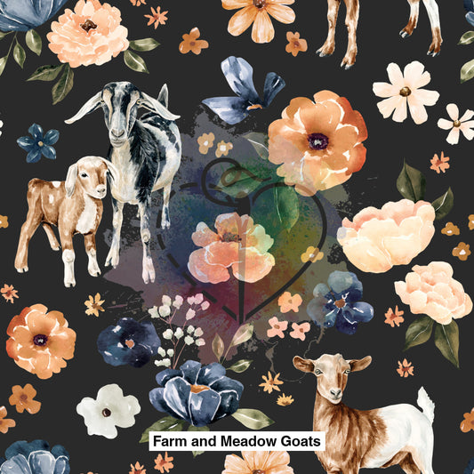 Farm And Meadow Goats Floral Dark Gray Lfs Catalog