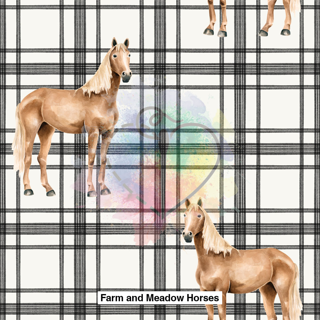 Farm And Meadow Horses Plaid Lfs Catalog