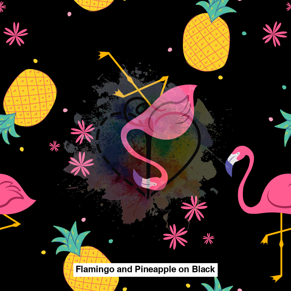 Flamingo And Pineapple On Black Lfs Catalog