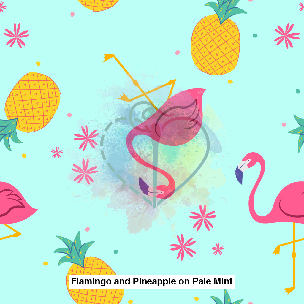 Flamingo And Pineapple On Pale Mint Lfs Catalog