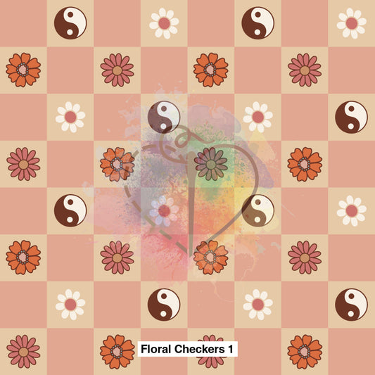 Floral Checkers 1 Fabric