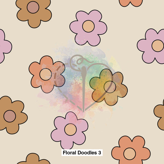 Floral Doodles 3 Fabric