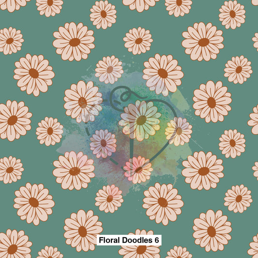 Floral Doodles 6 Fabric