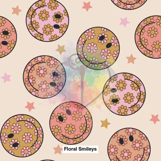 Floral Smileys Fabric