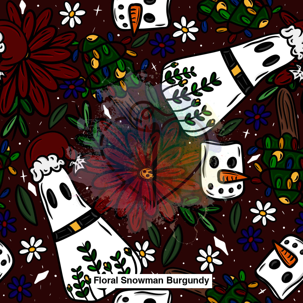 Floral Snowman Burgundy Lfs Catalog