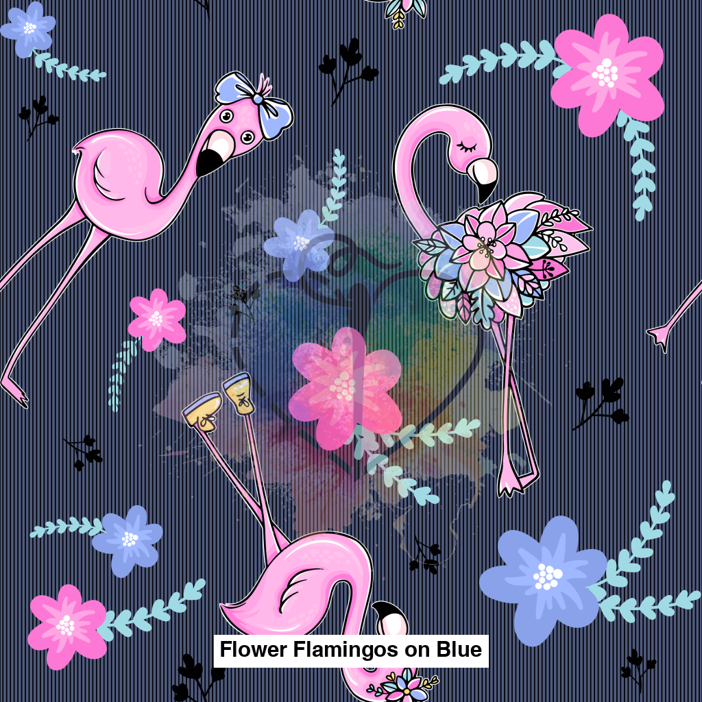 Flower Flamingos On Blue Lfs Catalog