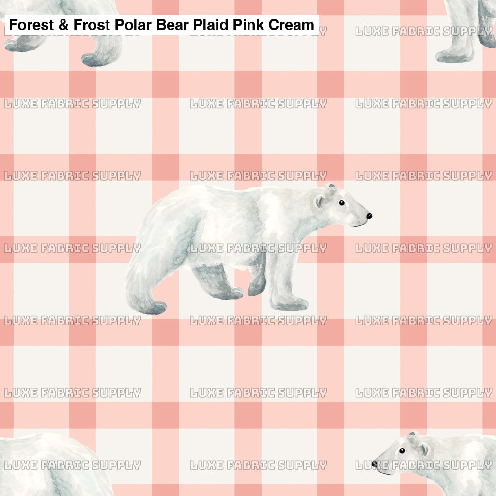 Forest & Frost Polar Bear Plaid Pink Cream Lfs Catalog