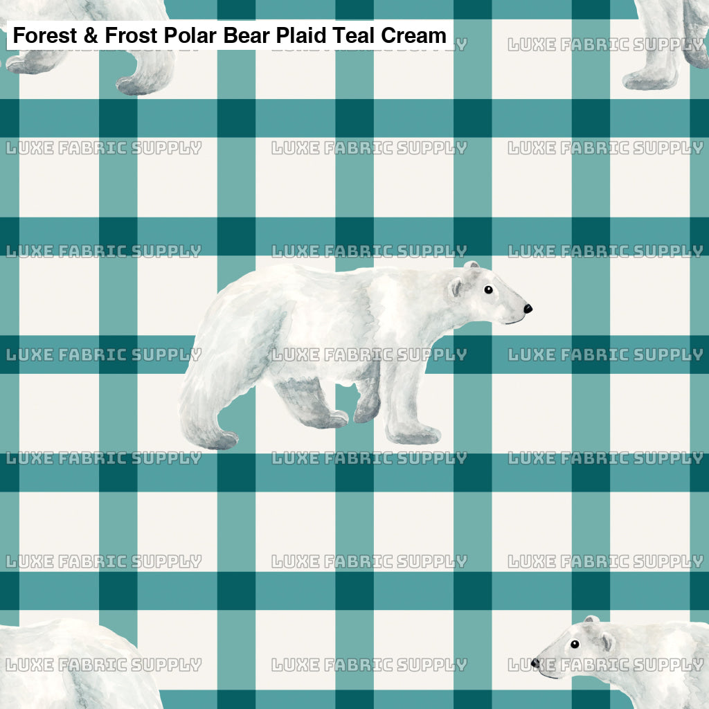 Forest & Frost Polar Bear Plaid Teal Cream Lfs Catalog