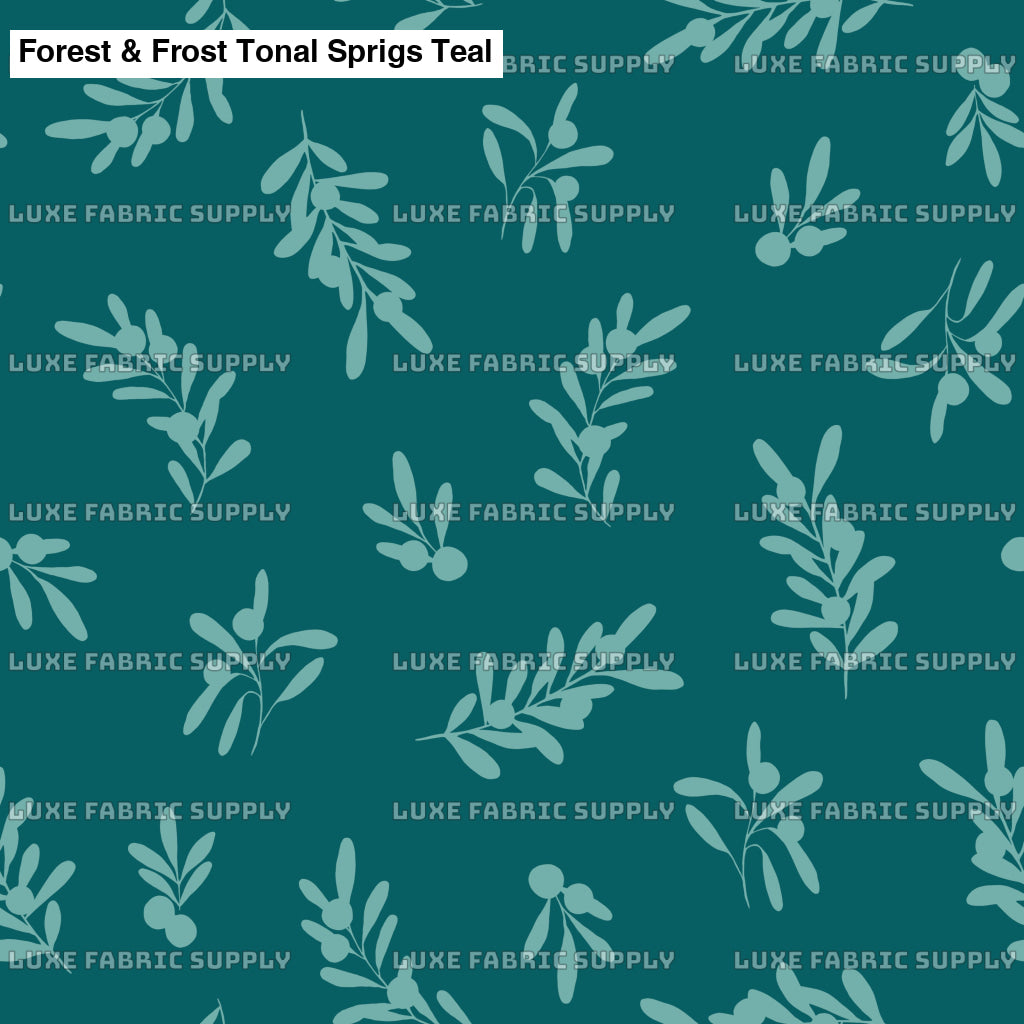 Forest & Frost Tonal Sprigs Teal Lfs Catalog