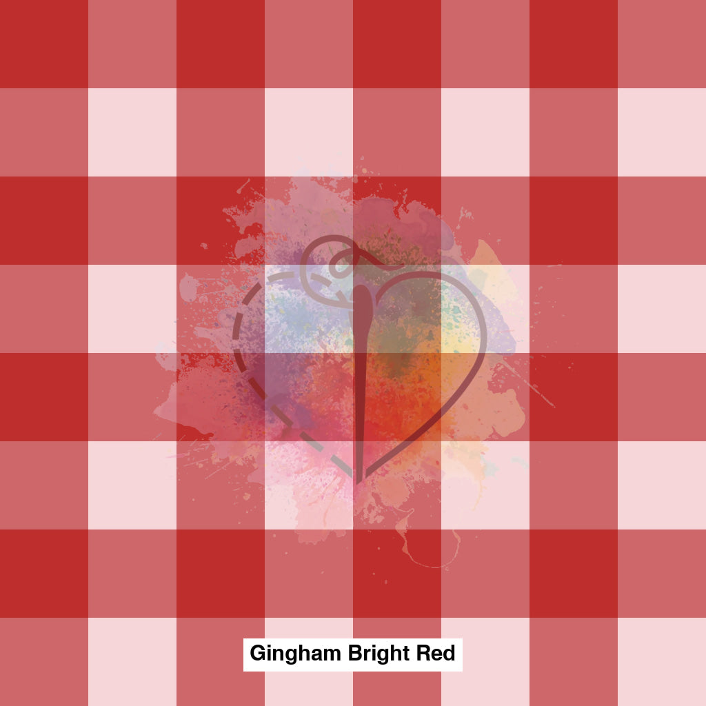 Gingham Bright Red Fabric