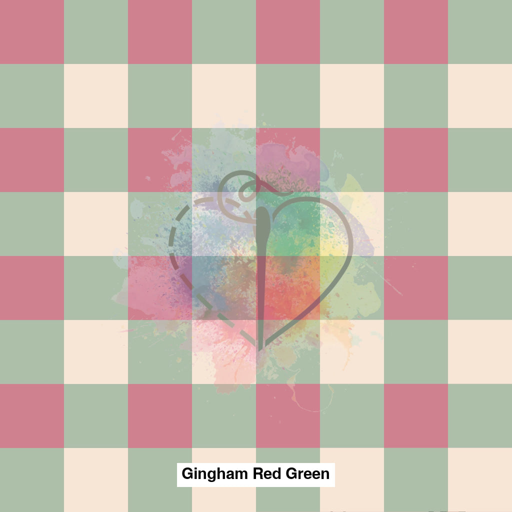 Gingham Red Green Fabric