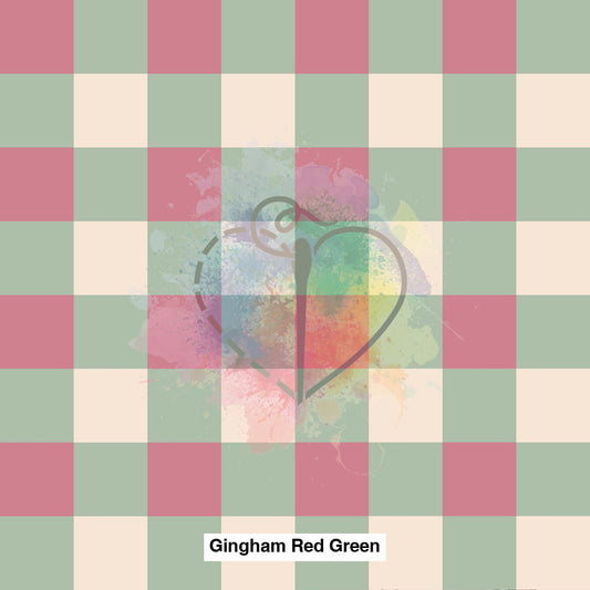 Gingham Red Green Fabric