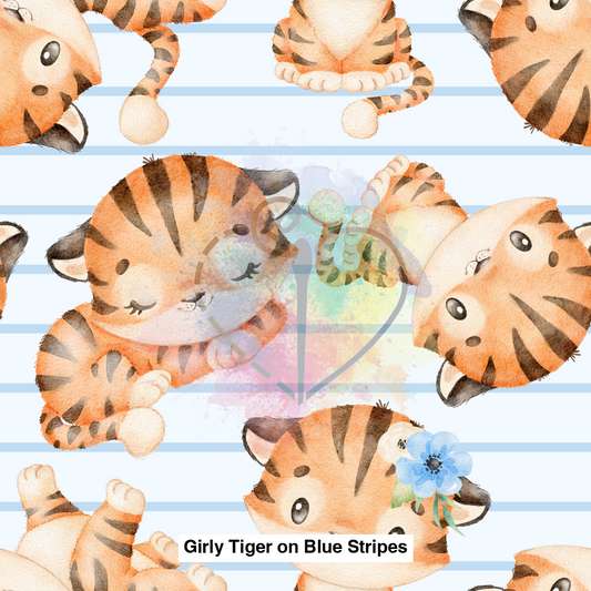 Girly Tiger On Blue Stripes Lfs Catalog