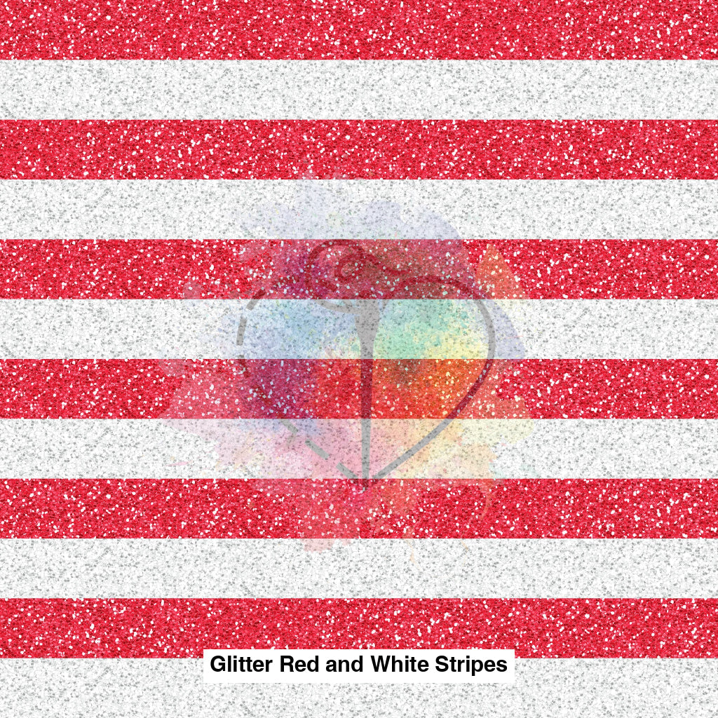 Glitter Red And White Stripes Fabric Fabrics