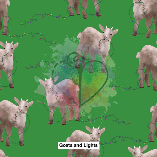 Goats And Lights Fabric Fabrics