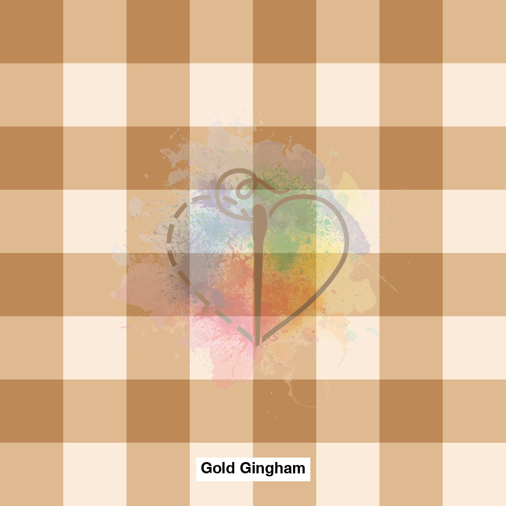 Gold Gingham Fabric