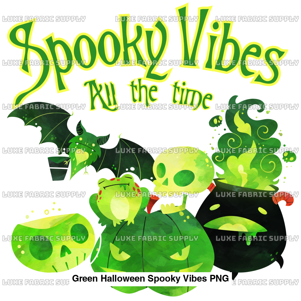 Green Halloween Spooky Vibes Png Panel