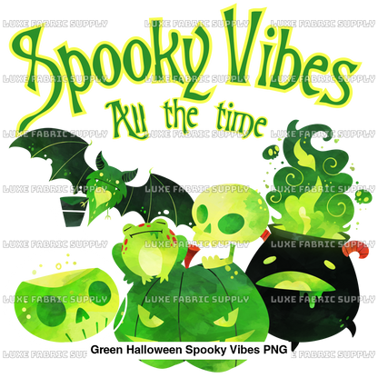 Green Halloween Spooky Vibes Png Panel