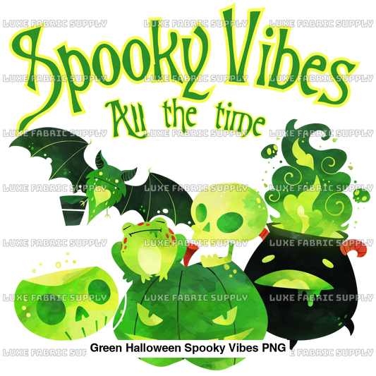 Green Halloween Spooky Vibes Png Panel