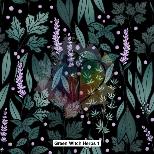 Green Witch Herbs 1 Fabric Fabrics