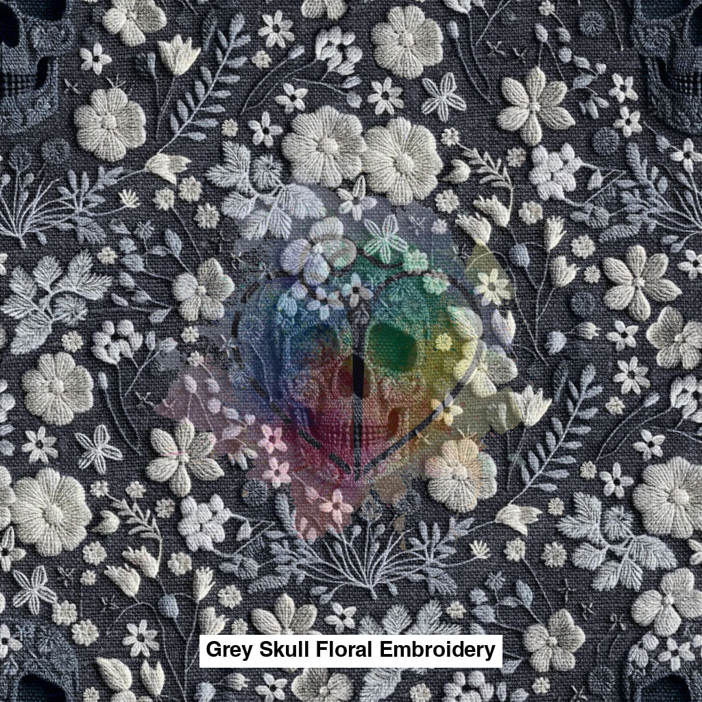 Grey Skull Floral Embroidery Lfs Catalog