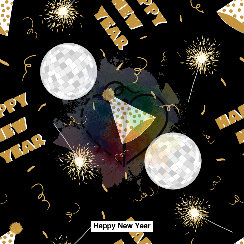 Happy New Year Fabric Fabrics