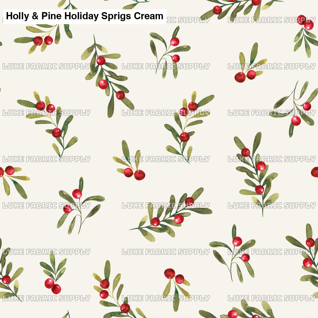 Holly & Pine Holiday Sprigs Cream Lfs Catalog