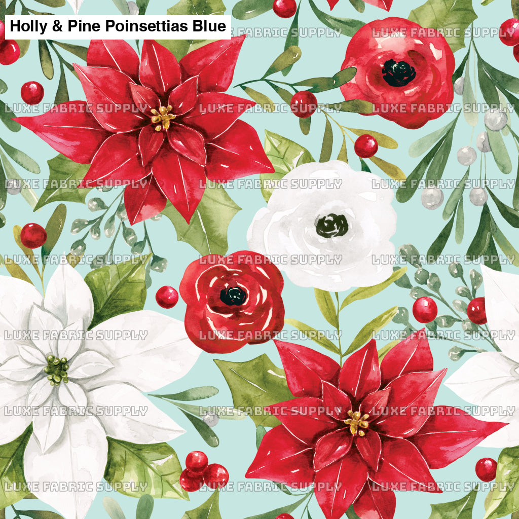 Holly & Pine Poinsettias Blue Lfs Catalog