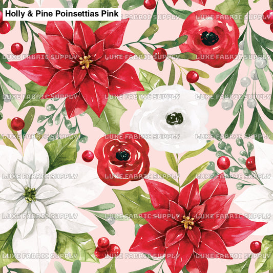 Holly & Pine Poinsettias Pink Lfs Catalog