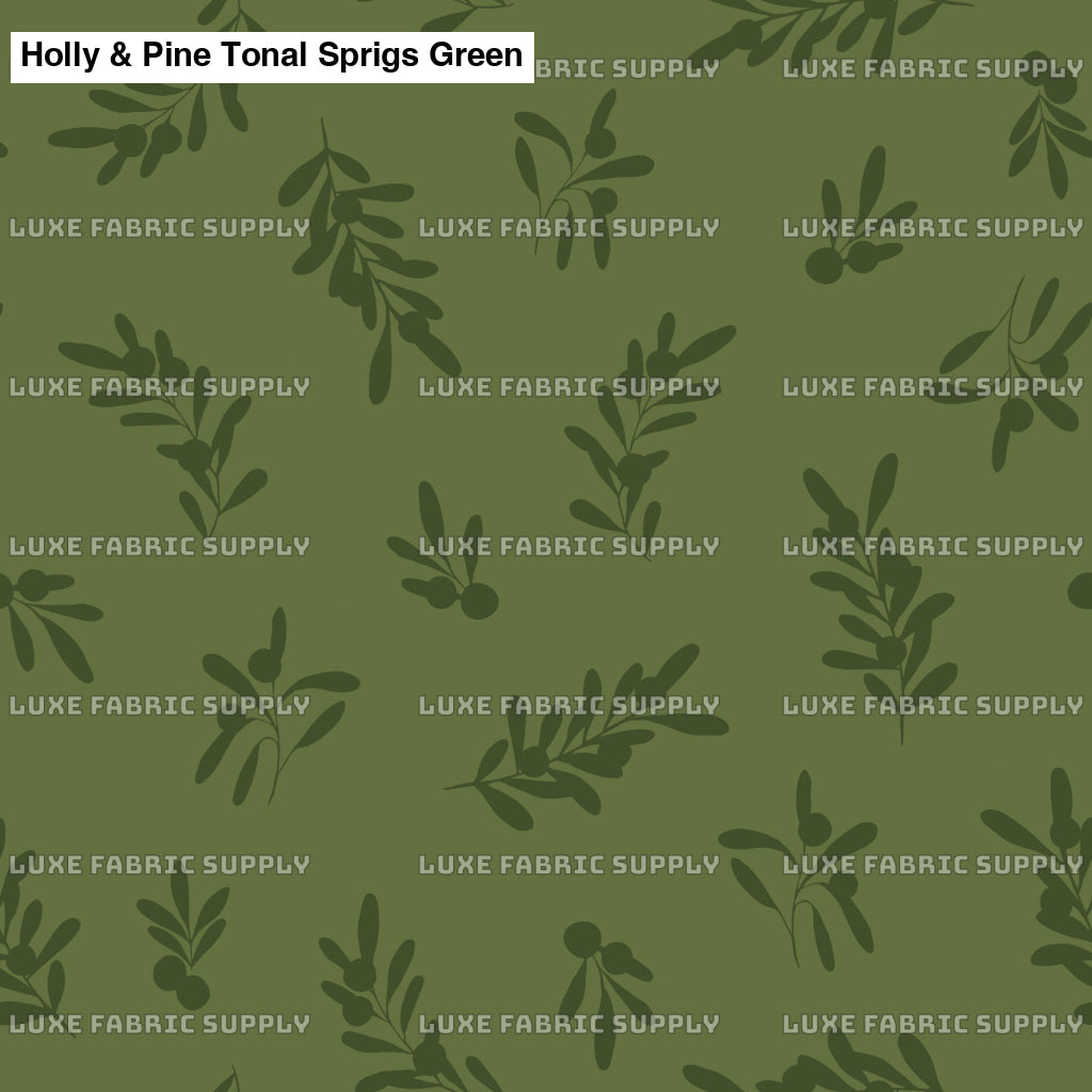 Holly & Pine Tonal Sprigs Green Lfs Catalog