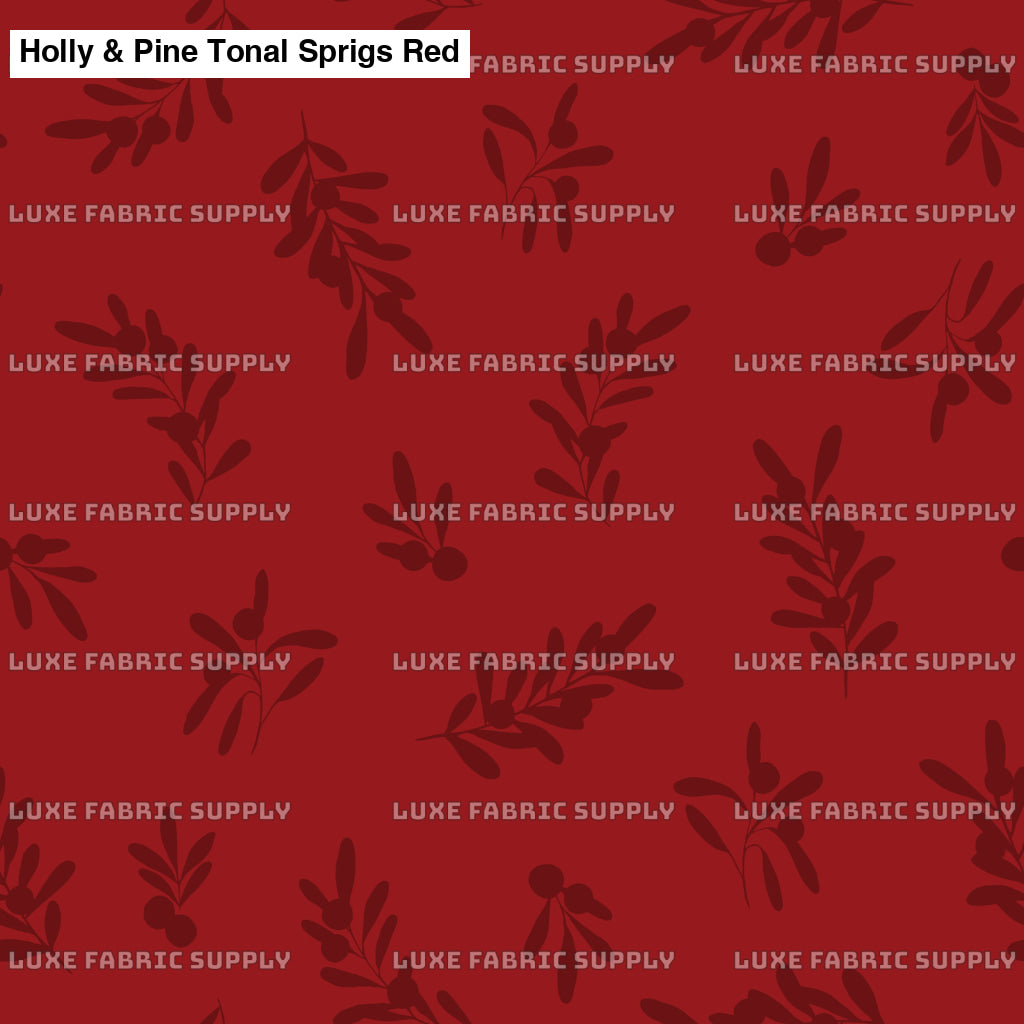 Holly & Pine Tonal Sprigs Red Lfs Catalog