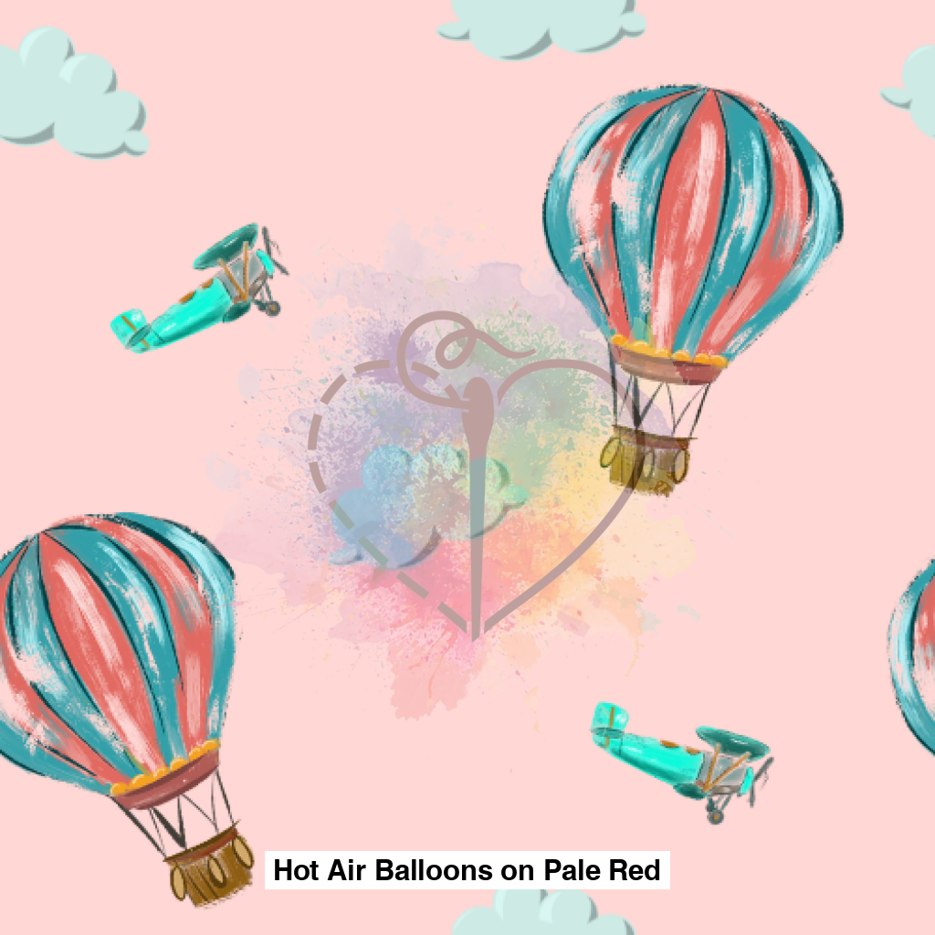 Hot Air Balloons On Pale Red Lfs Catalog