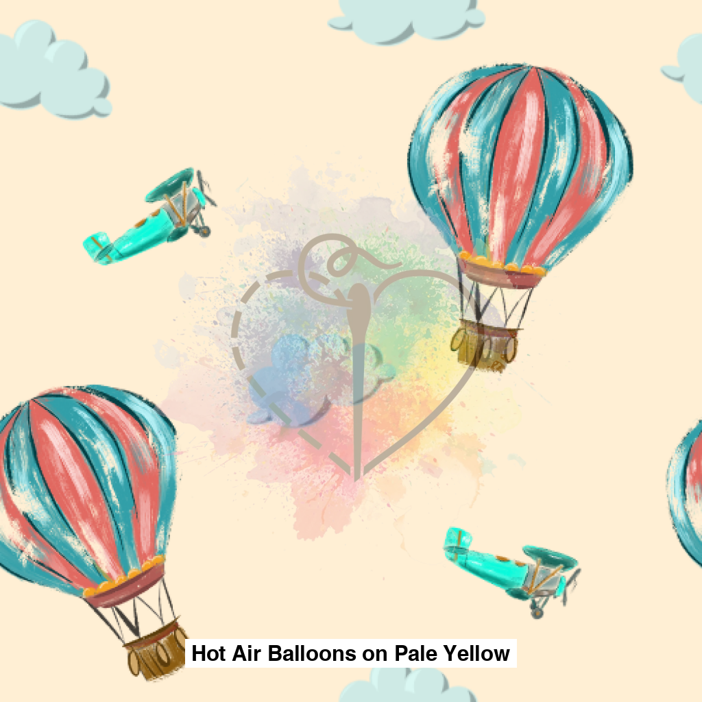 Hot Air Balloons On Pale Yellow Lfs Catalog