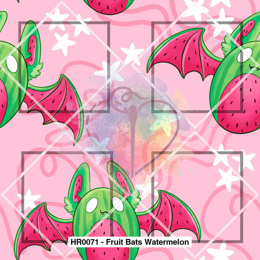 Hr0071 - Fruit Bats Watermelon Fabric