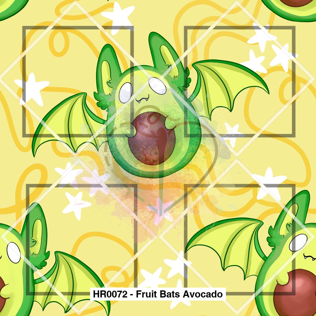 Hr0072 - Fruit Bats Avocado Fabric