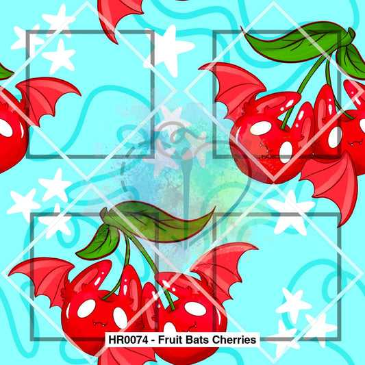 Hr0074 - Fruit Bats Cherries Fabric