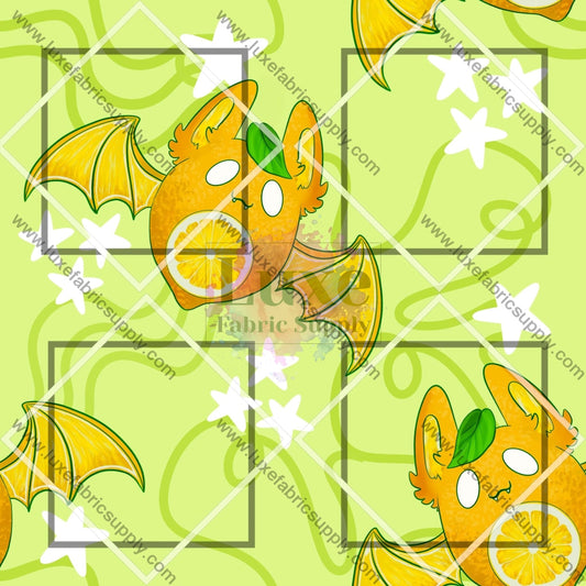 Hr0077 - Fruit Bats Lemons Fabric