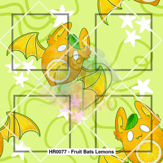 Hr0077 - Fruit Bats Lemons Fabric