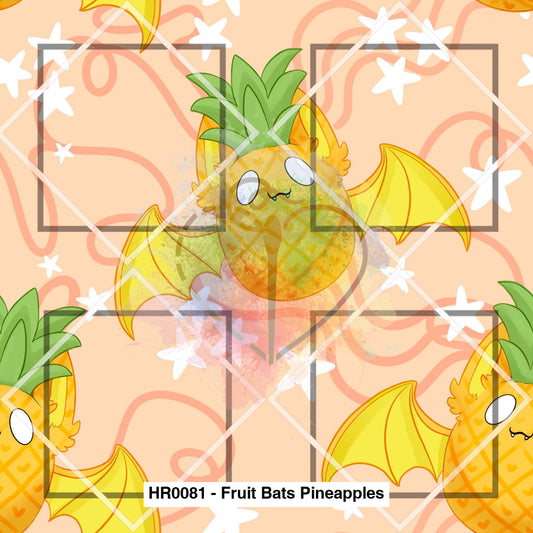 Hr0081 - Fruit Bats Pineapples Fabric