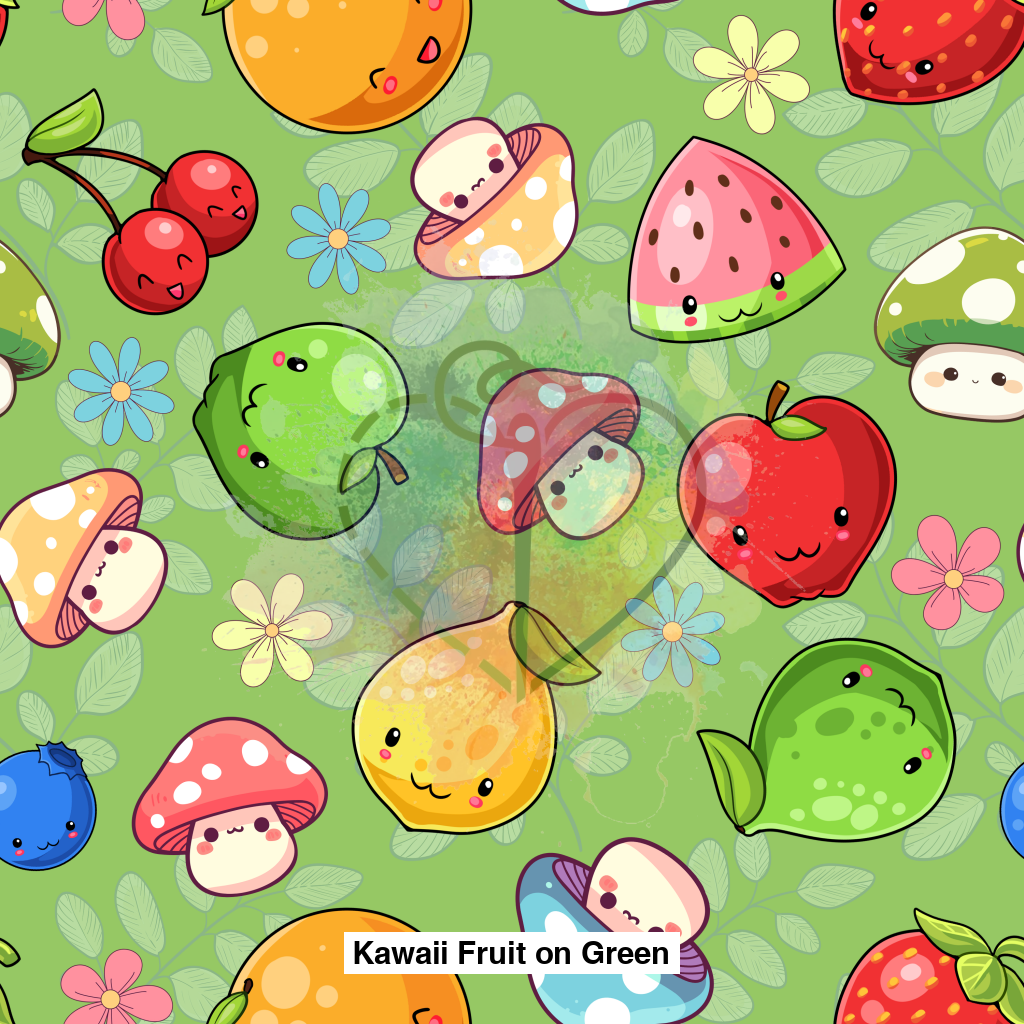 Kawaii Fruit On Green Lfs Catalog