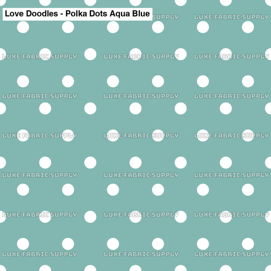 Love Doodles - Polka Dots Aqua Blue