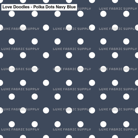 Love Doodles - Polka Dots Navy Blue