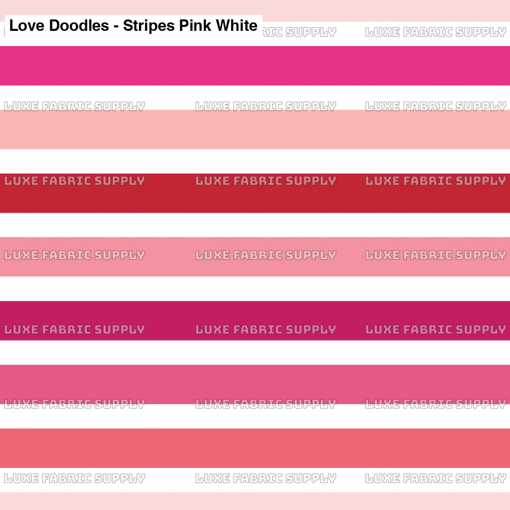 Love Doodles - Stripes Pink White