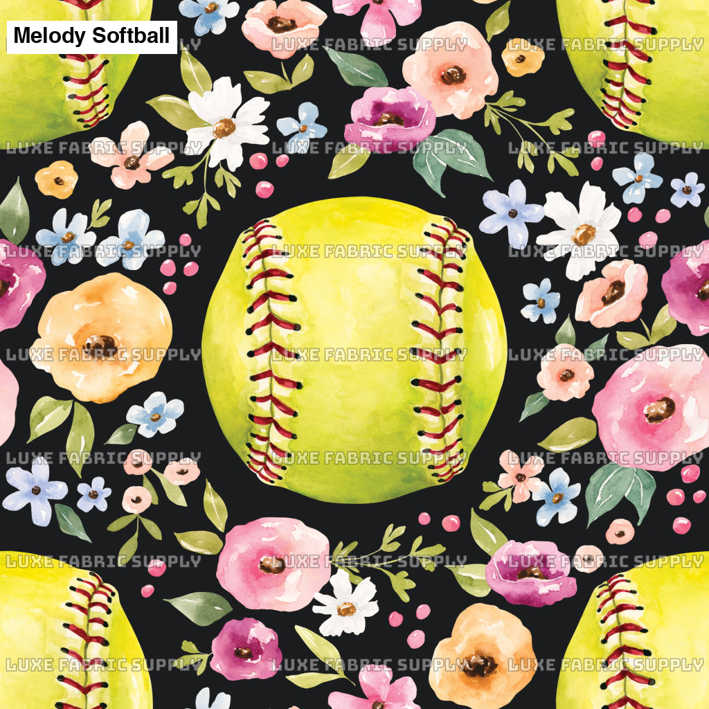 Melody Softball Floral Black Lfs Catalog