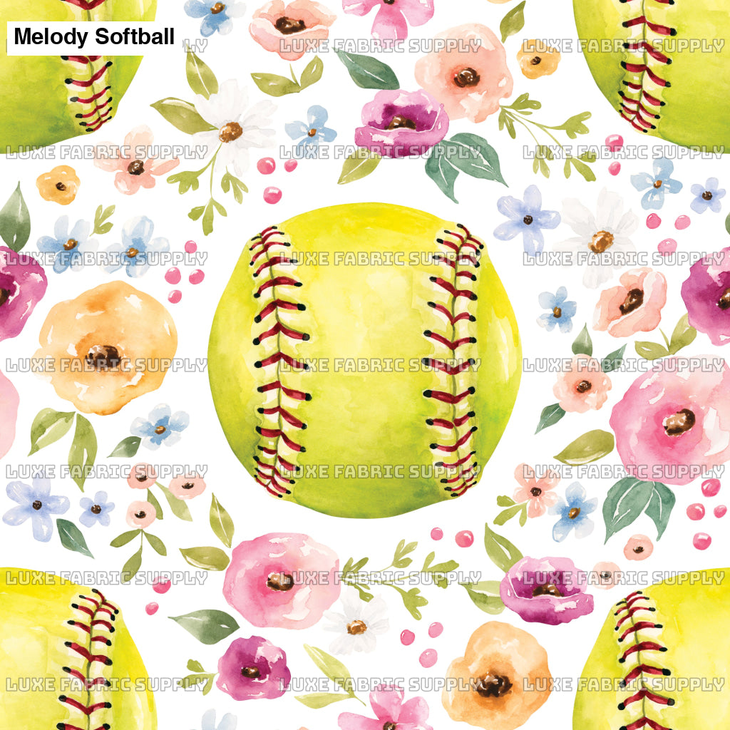 Melody Softball Floral White Lfs Catalog