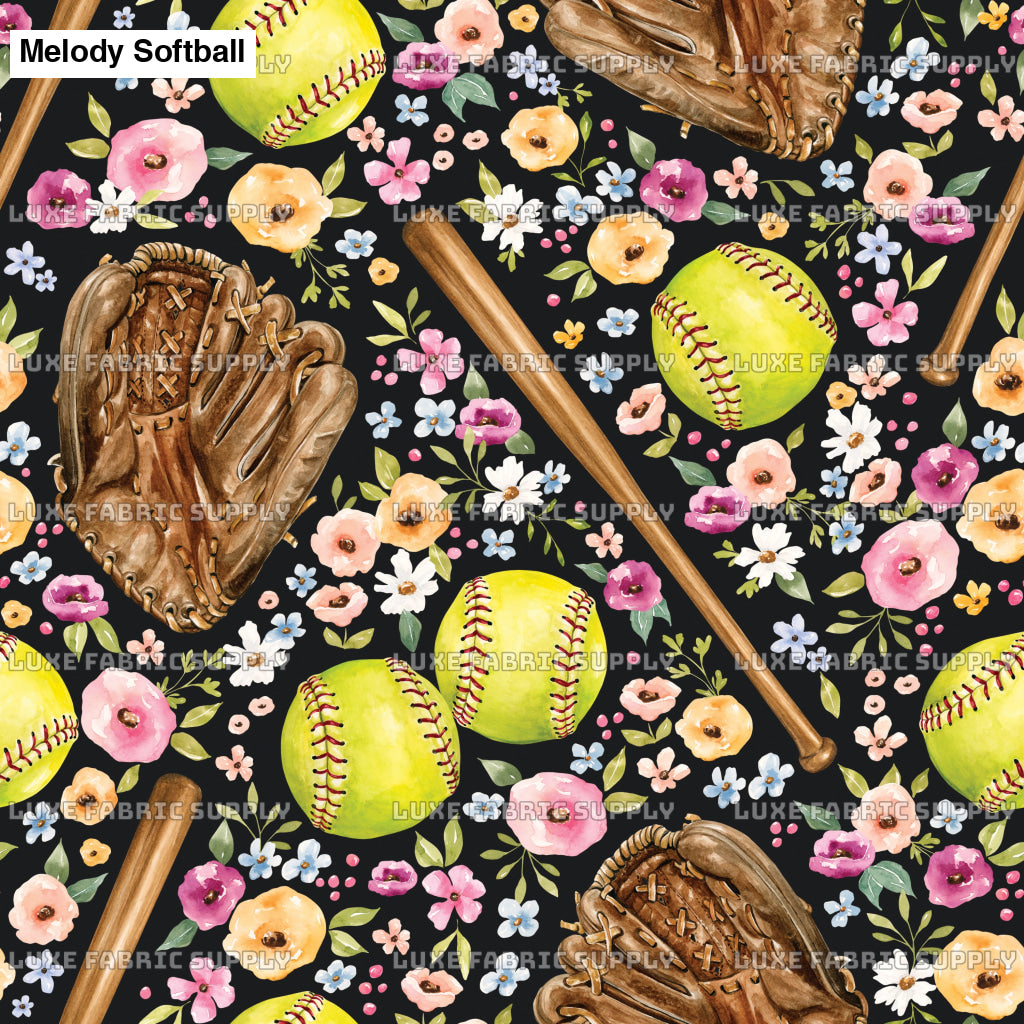 Melody Softball Game Floral Black Lfs Catalog