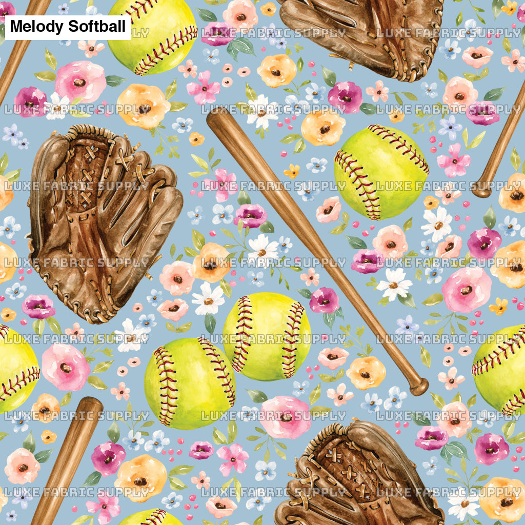 Melody Softball Game Floral Blue Lfs Catalog