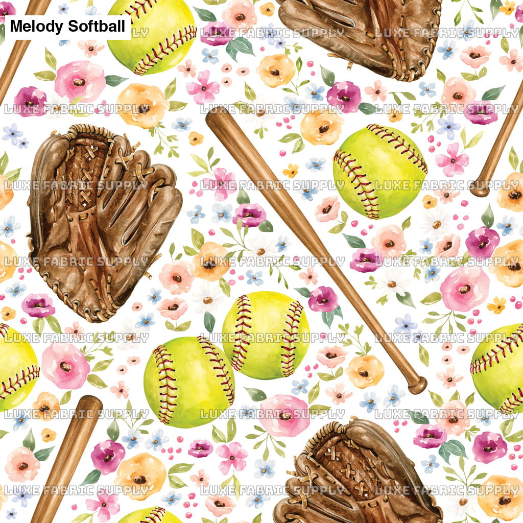 Melody Softball Game Floral White Lfs Catalog