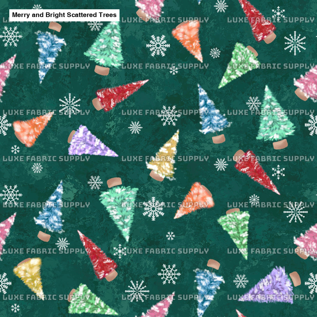 Merry And Bright Scattered Trees Blue Green Lfs Catalog